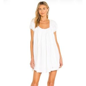 Free People Gauze Dress Womens‎ L White Tie Back Raw Hem